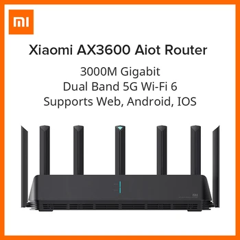 Originalus Xiaomi AX3600 AIoT Maršrutizatoriaus Wifi 6 5G Išorinio Signalo Stiprintuvas Dual-Band 2976Mbs WPA3 Saugumo Šifravimo Akių Naujas