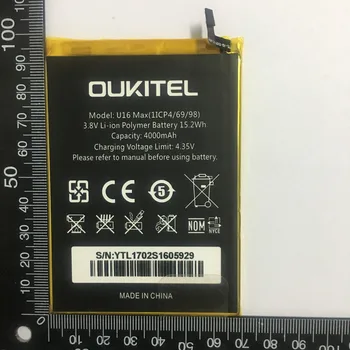 Oukitel U16 Max Baterija Originalus, Didelės Talpos 4000mAh Baterija Atsargine Pakeisti Oukitel U16 Max Smart Telefonas Su Sandėlyje