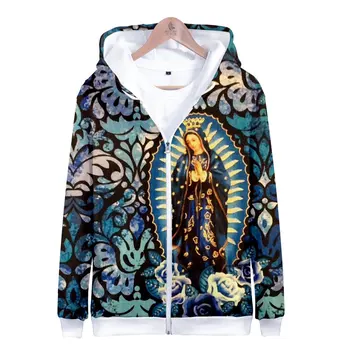 Our Lady Of Gvadalupės Mergelės Marijos Katalikų Meksikos Aukščiausios Kokybės Atsitiktinis hoodies vyrai patenka hoodie palaidinukė harajuku Striukė drabužiai