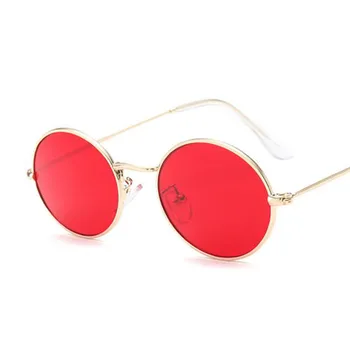 Ovalo formos akiniai nuo saulės mažo dydžio, aukso, juoda veidrodis apvalus saulės akiniai moterų vintage akiniai raudona prabangos prekės ženklo dizaineris uv400 akiniai