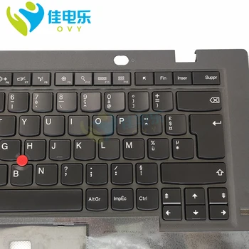 OVY foninio apšvietimo klaviatūra AZERTY Klaviatūra Lenovo Anglies X1 Gen 3 3nd FR prancūzijos juoda Klaviatūros pilka topcase palmrest SM20G18616 naujas