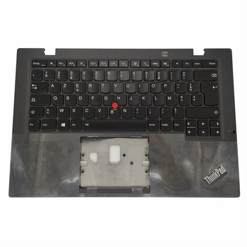 OVY foninio apšvietimo klaviatūra AZERTY Klaviatūra Lenovo Anglies X1 Gen 3 3nd FR prancūzijos juoda Klaviatūros pilka topcase palmrest SM20G18616 naujas