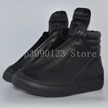 Owen Seak Vyrų Batai High-TOP Kulkšnies Prabanga Instruktorių Sneaker Originali Oda Vyrų Batų Laisvalaikio Prekės Zip Butai Juoda Balta Batai