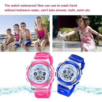 Paauglių Mergaičių, Laikrodžiai Vaikai Spalvinga Flash Šviesos Vandeniui Skaitmeninės Žiūrėti LED Kūdikių Silikono Riešo Žiūrėti Berniukų Sportas Moteris Laikrodis