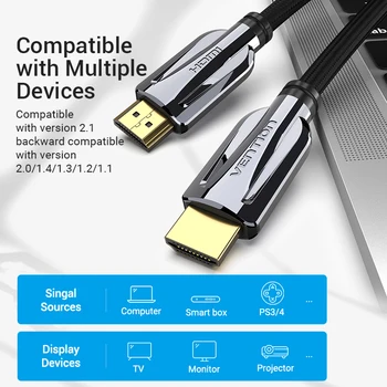 Paj HDMI 2.1 Kabelis 8K@60Hz Didelės Spartos 48Gbps HDMI Kabelis Apple TV PS4 Aukštos raiškos daugialypės terpės Sąsajos Kabelis HDMI 3m