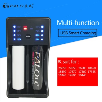 Palo USB Smart Baterijos Kroviklis LED ekranas, kroviklis, skirtas Ni-Mh Ni-CD AA AAA SC daugkartinio įkrovimo baterija 3.7 V, Li-ion 18650 akumuliatorius