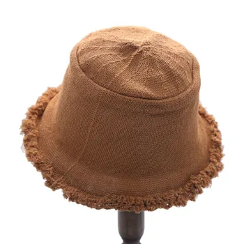 Panama šiltos žiemos Moterų Kibiro kepurę paauglių Manė, triušio 's plaukų skrybėlė mergina sautumn ir žiemos mados Kailio Juoda hip-hop skrybėlę