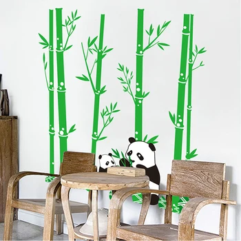 Panda Bambuko Sienų Lipdukai Vaikų Kambario Namų Puošybai Sofa Fono Plokštumos Pastrol Freskos Wallposters Nuimamas Muurstickers