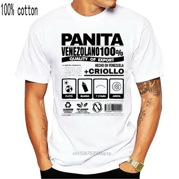 Panita Venezolano - Juokinga, Venesuela Marškinius, Marškinėlius Vyrų Juodos spalvos trumpomis Rankovėmis Medvilnės Hip-Hop T-shirt Spausdinti Tee Marškinėliai