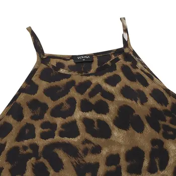 Paplūdimys Moterų Suknelė VONDA 2021 m. Vasaros Derliaus Sleeveles Leopardas Spausdinti Šalis Suknelė Moterų Bohemijos Vestido Plius Dydis Sundres 5XL