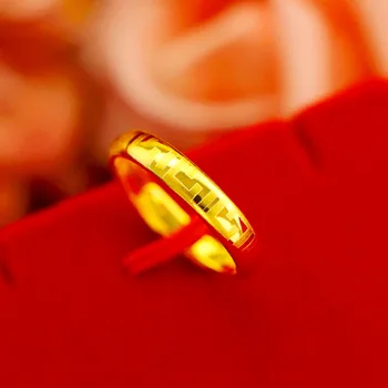 Paprasta, 14 KARATŲ Geltonojo Aukso Žiedas Moterims, Vestuvių, Sužadėtuvių Metines keičiamo dydžio Žavinga Papuošalai Draugei Gimtadienio Dovana