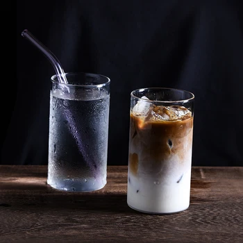 Paprasta karščiui atsparaus stiklo taurės pusryčiai pieno taurės ledo kavos puodelio sulčių kokteilis sprogimų aukštos temperatūros lw127347