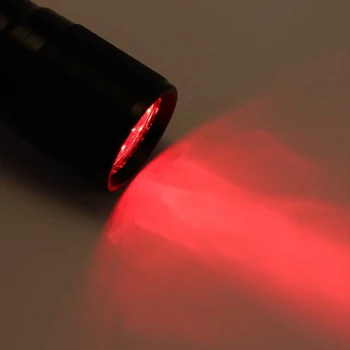 Parduodama Mini Pocket 9 LED Raudonos spalvos Žibintuvėlį Redsight 625nm 3W LED Raudonos Šviesos Fakelas Skaityti Astronomija Žvaigždžių Žemėlapį Išsaugoti Naktinio Matymo