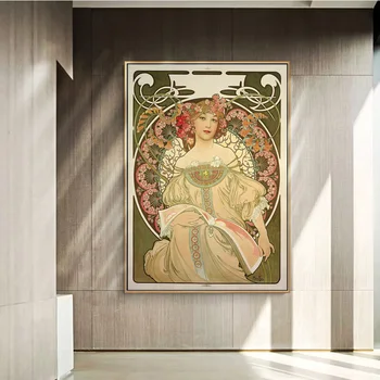 Pasakų Art Nouveau Garsaus dailininko Alphonse Mucha Drobė Menas, Plakatų Ir grafikos Mucha Meno Nuotraukas Kambarį Sienų Dekoras