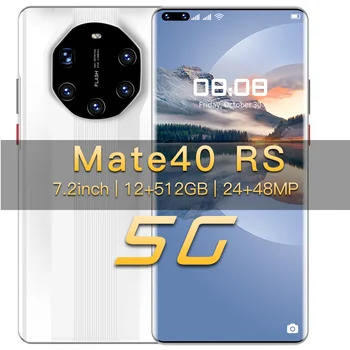 Pasaulinė Versija 2020 Naujas Mate40 RS 5G išmaniųjų telefonų 12G 512G Android10 Atrakinta 5800mAh 24MP+48MP GPS Wifi, Dual SIM Mobilus Telefonas