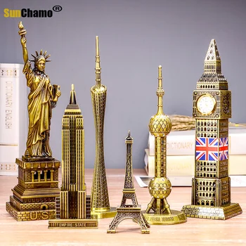 Pasaulyje Garsaus Bokštas Orientyras Pastatas Metalo Modelį, Big Ben, Gimtadienio Dovana, Papuošalai, Namų Dekoravimo Reikmenys Statula