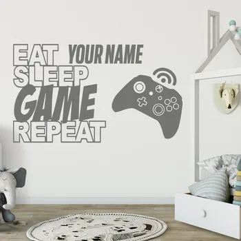 Pasirinktinis Pavadinimas Valgyti, Miegoti, Pakartokite Žaidimą Citata Sienų Lipduko Vaikų Kambario, Miegamojo Asmeninį Pavadinimas Xbox Sienos Lipdukas Vinilo Žaidimų Kambarys Meno