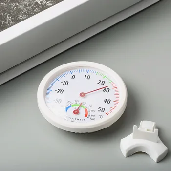 Patalpų Lauke Šlapia Drėgmės Termometras su Drėgmėmačiu Apvalus Laikrodis-formos Temperatūros Matuoklis Daviklis