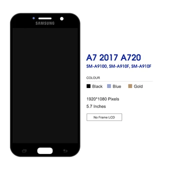 Patikrintas Lcd Samsung Galaxy A7 2017 A720 A720F A720S Lcd Ekranas Jutiklinis Ekranas skaitmeninis keitiklis Surinkimo Samsung 