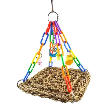 Paukščių Foragaing Kramtyti Žaislus Papūga Seagrass Kilimėlis su Spalvingomis Dalys Naudotis