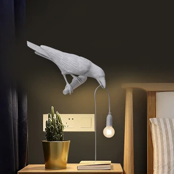 Paukščių Lempa LED sienos lempos su prijunkite laido Kambarį naktiniai Žibintai Eilėje Restoranas Namų Dekoro Paukščių Sienų apšvietimo Fixtur