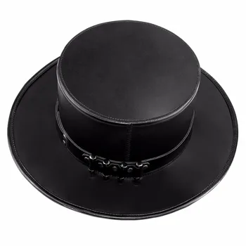 Pavarų Kunigaikščio Steampunk PU Oda Neutrali, Šokių vakarėlio Cosplay Skrybėlę Maras Gydytojas Magija Skrybėlę Prop Ponas Hat Fedoras Vintage Hat