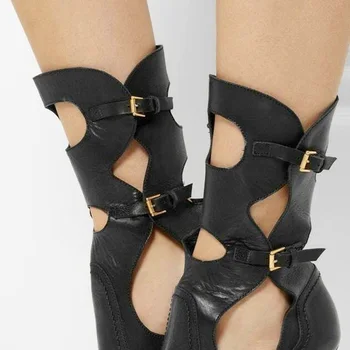 Pavasario/rudens gladiatorių sandalai vasarą batai iškirpti narvuose jojimo batai stiletto aukšto kulno moterų sexy batai šalies bootie