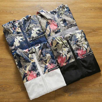 Pavasarį ir Rudenį naujų sporto striukės užtrauktukas atsitiktinis korėjos stiliaus paslėpti gėlių striukė vyrų streetwear outwear
