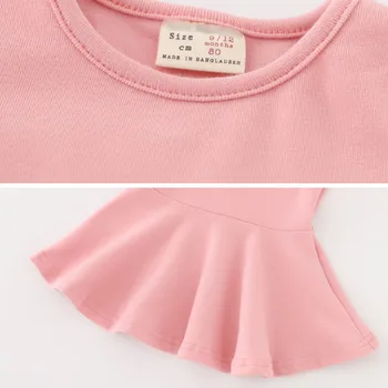 Pavasarį, Rudenį Bamblys Mergina Patenka Drabužius 2020 vientisa Spalva-Line Suknelė ilgomis rankovėmis Medvilnės Mielas Kūdikis Mergaičių Drabužiai Vaikams, Suknelės