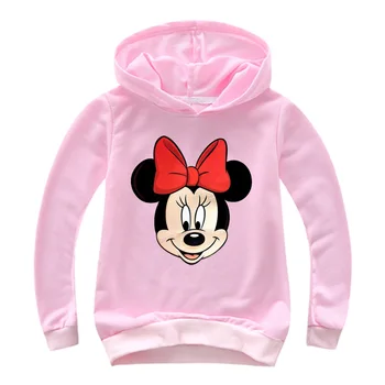 Pavasarį Vaikų Palaidinės Animacinių Filmų Minnie Mouse Print Long Sleeve T Marškinėliai Berniukas Mergaitė Vaikai Hoodies Drabužių Viršų 2-15 Metų