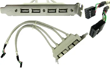 PCI 4 PRIEVADAI USB 2.0 Moterų Varžtas Plokštė 9pin antraštė kabelio laikiklis