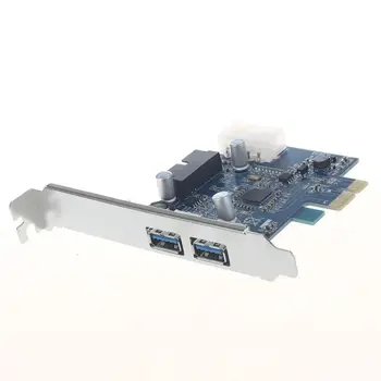 PCI Express, PCI-E Card 2 Port Hub Adapteris + USB 3.0 Priekinis Skydelis 5Gbps Hi-Speed
