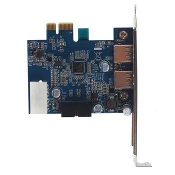 PCI Express, PCI-E Card 2 Port Hub Adapteris + USB 3.0 Priekinis Skydelis 5Gbps Hi-Speed