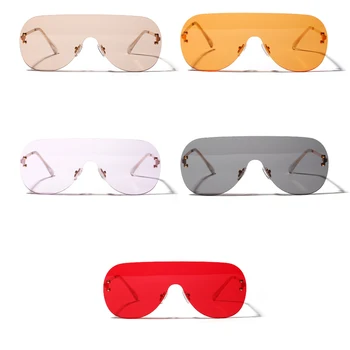 Peekaboo vienas gabalas akiniai nuo saulės moterims, aišku spalva 2019 m. vasaros mados taškus saulės akiniai vyrams negabaritinių metalo uv400 raudona oranžinė