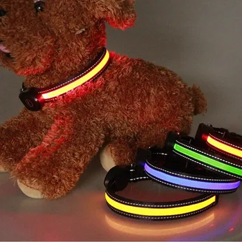 Pet LED Antkaklis USB Įkrovimo Anti-lost Šviesos Apykaklės Reguliuojamas Saugos Naktį Mirksi Švyti Šunų Antkaklis Skirtas Mažylis Naminių Reikmenys
