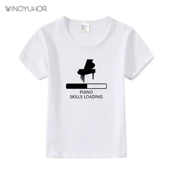 Pianinu Įgūdžius Pakrovimo Spausdinti Marškinėliai Kūdikių Berniukų, Mergaičių Juokinga trumpomis Rankovėmis T-shirt Vaikų Mielas Pianistas Viršūnes 2020 Naujas Vasaros