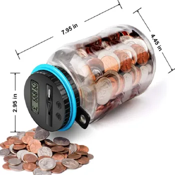 Piggy Bank Counter Monetos Elektroninis Skaitmeninis LCD Skaičiavimo Monetų Pinigų Taupymo Dėžutė Jar Monetų Saugojimui Lauke USD EURO GBP Pinigų