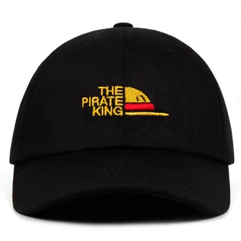 Piratų Karalius tėtis skrybėlę Vienas Gabalas Luffy Medvilnė, siuvinėjimo Beisbolo kepuraitę Snapback Unisex lauko mados laisvalaikio kepurės