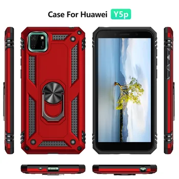 Piršto Žiedą Turėtojas Atveju, Huawei Y5P atveju, atsparus smūgiams Šarvai Magnetinio atveju, Huawei Y5P 2020 atveju 5.45