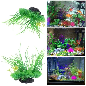 Plastikiniai Modeliavimas Vandens Augalų Žolės Akvariumo Dekoracijos, Augalai, Žuvys Bakas Žolės Gėlių Ornamentu Dekoro Akvariumo Reikmenys