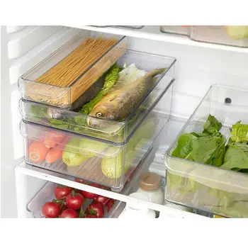 Plastikinės Sandėliavimo Dėžes, Šaldytuvas Talpinimo Maisto Produktų Laikymo Indai Su Dangteliu Virtuvės Šaldytuvas Kabineto Šaldiklio Organizatorius Dalykėlių