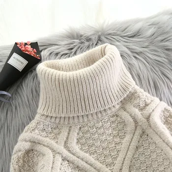Pledas Golfo Moterų Megzti Megztiniai Kietas Tirštėti Šiltas Prarasti Visas Rungtynes Išsitraukia Outwear Kailis Viršūnės