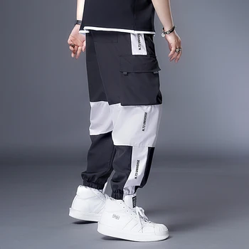 Plius 7XL 6XL XXXXXL Mens Poilsiu Kelnės Atsitiktinis Žmogus Kelnes Streetwear Hip-hop Juoda Krovinių Kelnės Sporto Balta Techwear Jogger