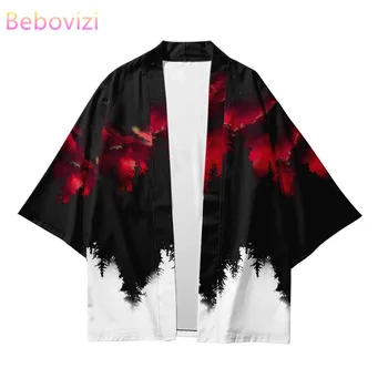 Plius XXS-4XL Prarasti Harajuku Japonų Kimono Stiliaus Palaidinė Vyrai Moterys Neutralus Mados Gatvės Stiliaus Poroms Nešioti Marškinius Cosplay
