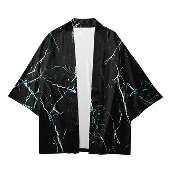 Plius XXS-4XL Prarasti Harajuku Japonų Kimono Stiliaus Palaidinė Vyrai Moterys Neutralus Mados Gatvės Stiliaus Poroms Nešioti Marškinius Cosplay