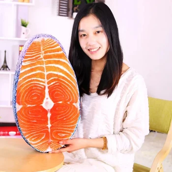 Pliušinis žaislas pagalvę žuvų Pagalvę galima Skalbti Juokingas Modeliavimas Skanus Lašišos, Žuvies Suši Pagalvė Pagalvėlės Kūrybinis Dizainas Namų Dekoro M020