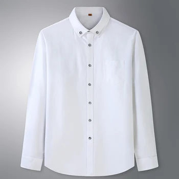 Plus size pavasarį ir rudenį, vyriški ilgomis rankovėmis marškinėliai, 3X - 6XL 7XL medvilnės verslo mados atsitiktinis Oksfordo marškinėliai (negabaritinius )