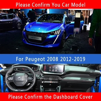 PNSL Automobilio prietaisų Skydelio Dangtelį Brūkšnys Kilimėlis Brūkšnys Trinkelėmis Kilimą Peugeot 2008 2012-2019 apsaugos nuo Saulės anti - slip anti - uv