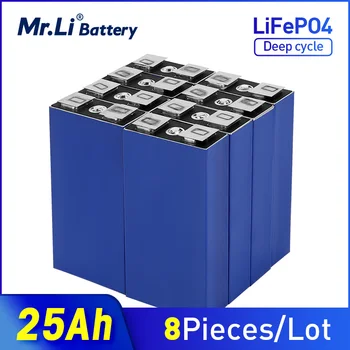 Ponas Li 3.2 V 25Ah lifepo4 baterija ląstelių 8pcs įkraunamas akumuliatorius, Naudojamas saulės UPS mažo greičio elektrinių transporto priemonių ES MUMS TAX FREE