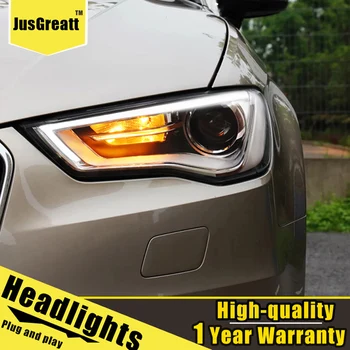 Pora Audi A3 LED Žibintai-2016 M. A3 HID Žibintai Bi Xenon Šviesos Rūko žibintai Dieniniai Žibintai, Dinamiškas Posūkio